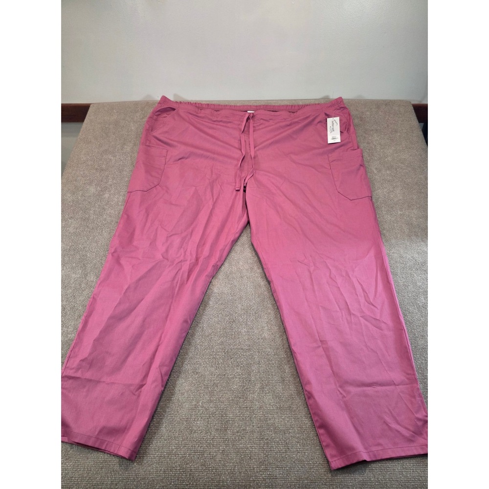 Butter-Soft Stretch Women 5X Scrub Pants Berry Pink Cargo BSS2347 NWT